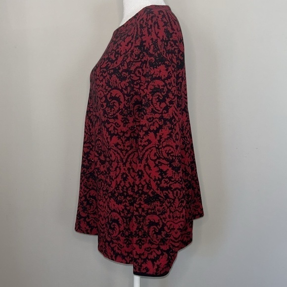 J.Jill Black & Red Rhinestone Sweater Size Large - Picture 5 of 8